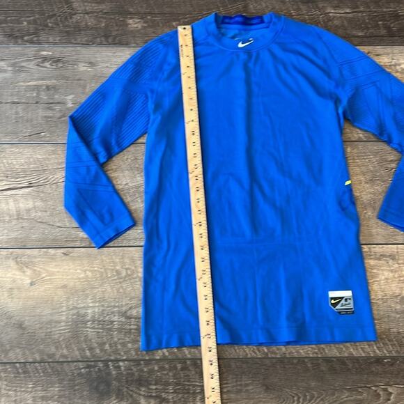 Nike Men's Blue Baseball Vapor Players Long Sleeve Combat Pro Shirt Size M - Picture 5 of 9